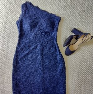 ROZ & ALI Lace Navy Blue Cocktail Dress